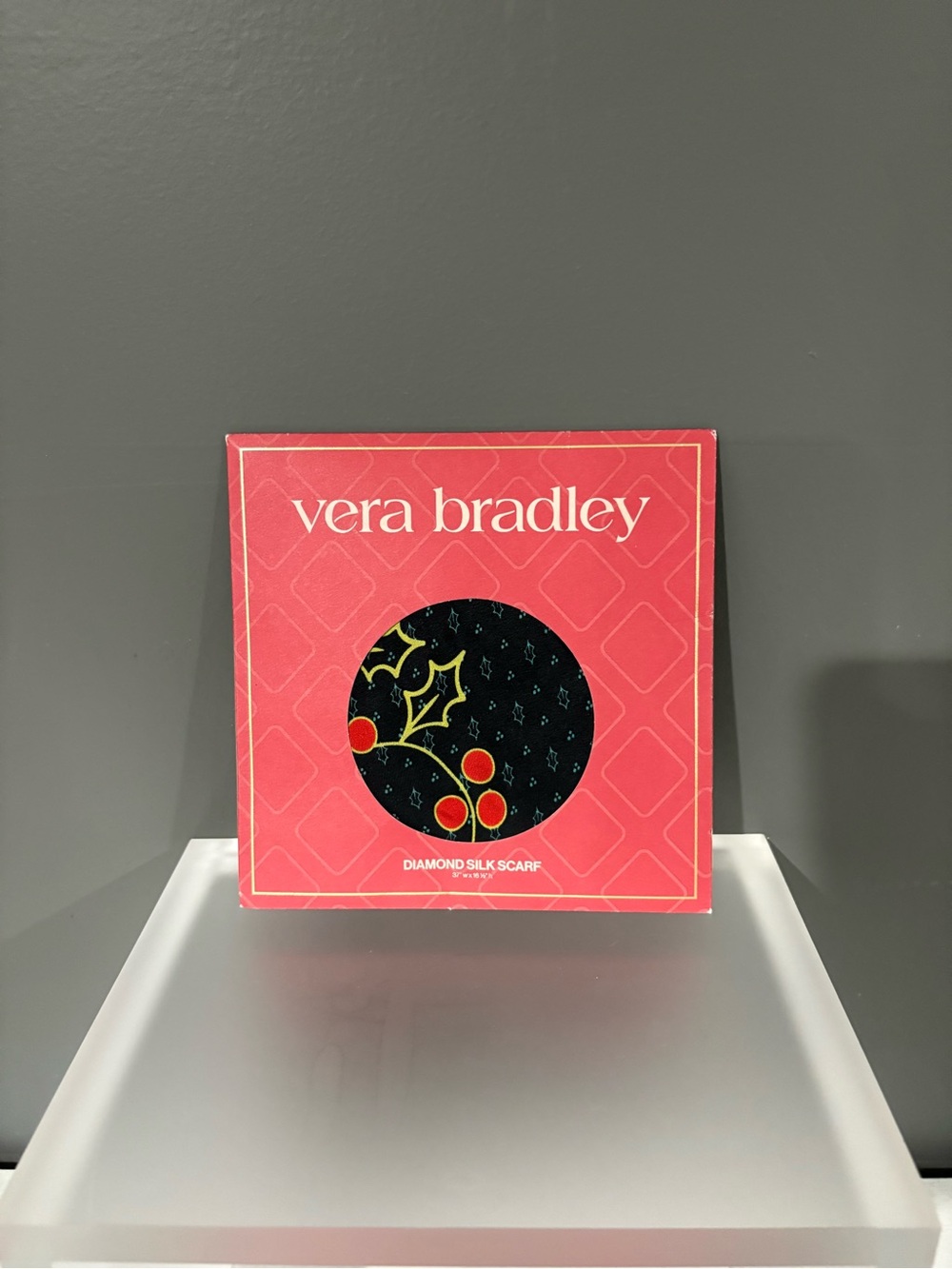 Vera Bradley Red Gift Box with Black Holly Motif Scarf Preview